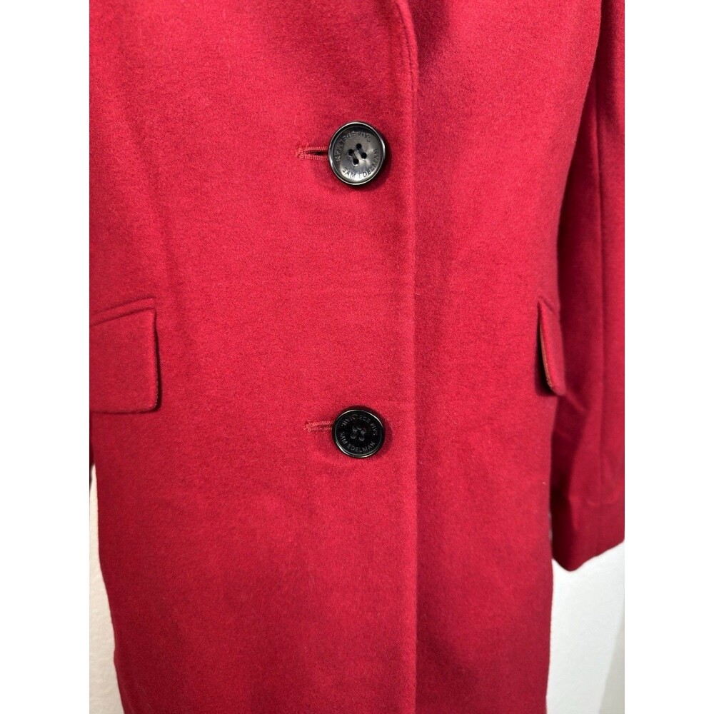 Sam Edelman Red Wool Blend Coat Womens M Single Breasted Tailored Pea Coat - Picture 9 of 16